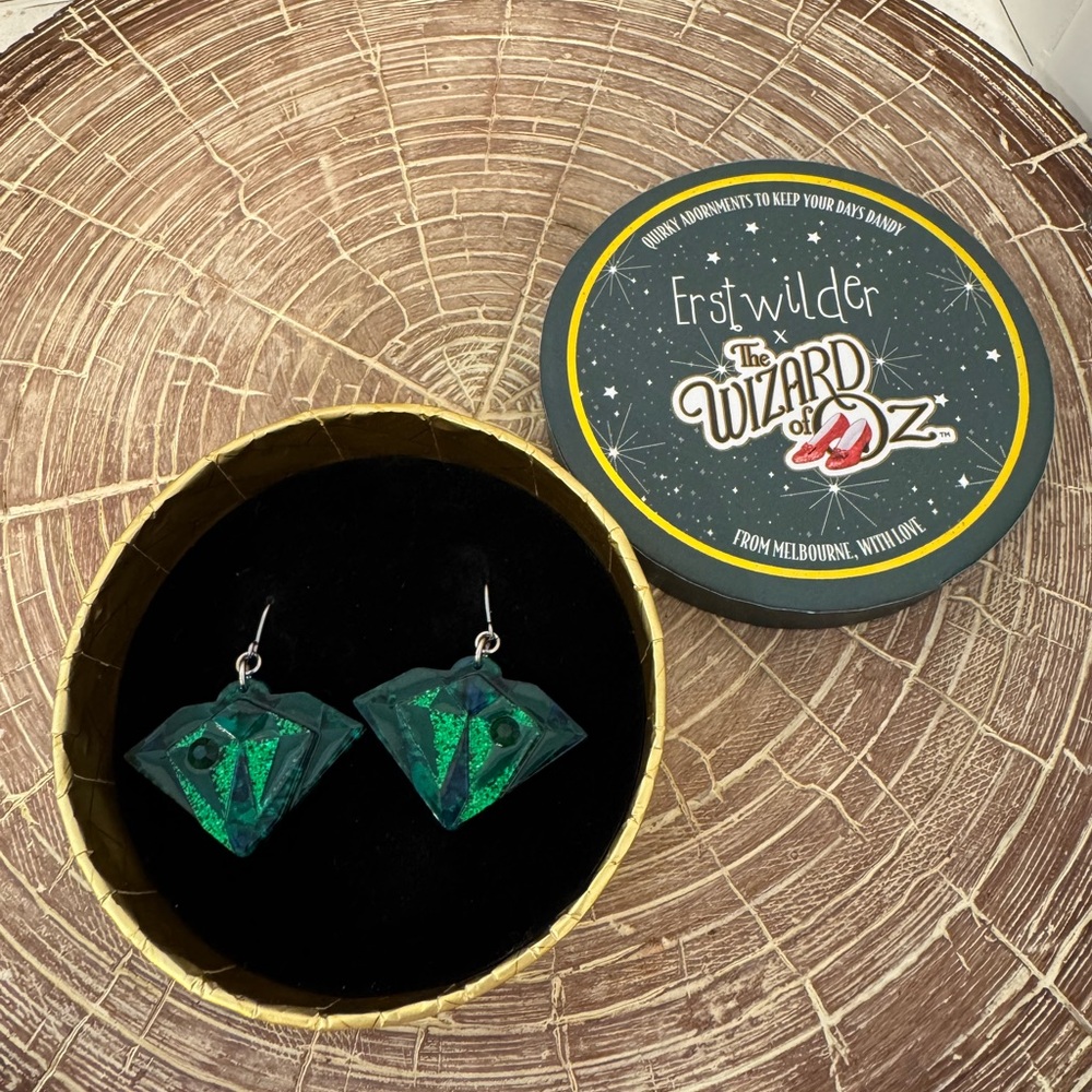 Erstwilder Emerald Green Earrings - Wizard of Oz Collection